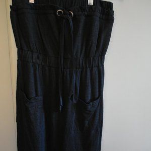 BANANA REPUBLIC Strapless Mini Dress S Black Ties Ruffle